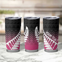 Pink Silver Fern Spirit Taniko Tukutuku Personalised Tumbler Cup