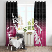 Pink Silver Fern Spirit Taniko Tukutuku Personalised Window Curtain