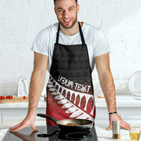 Red Silver Fern Spirit Taniko Tukutuku Personalised Apron - Polynesian Pride