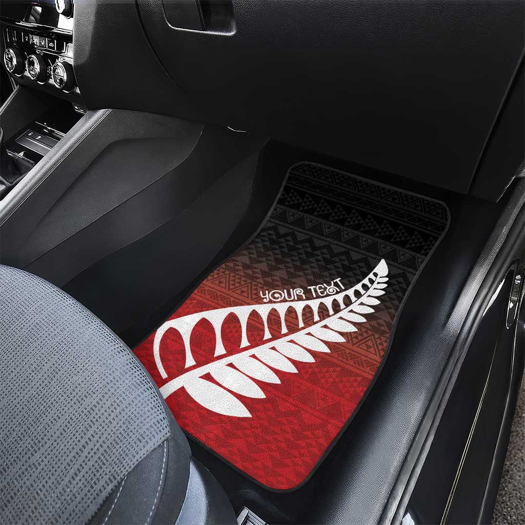 Red Silver Fern Spirit Taniko Tukutuku Personalised Car Mats