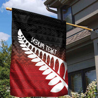 Red Silver Fern Spirit Taniko Tukutuku Personalised Garden Flag