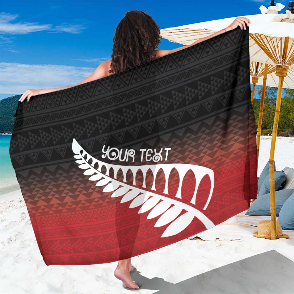 Red Silver Fern Spirit Taniko Tukutuku Personalised Sarong