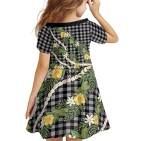 Aloha Puakenikeni Anthurium Pikake Lei Family Matching Summer Maxi Dress and Hawaiian Shirt Black Hawaiian Palaka Pattern