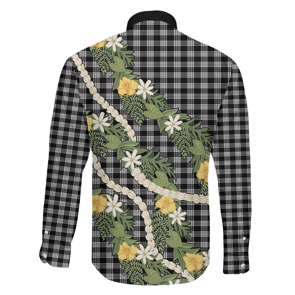 Aloha Puakenikeni Anthurium Pikake Lei Family Matching Summer Maxi Dress and Hawaiian Shirt Black Hawaiian Palaka Pattern