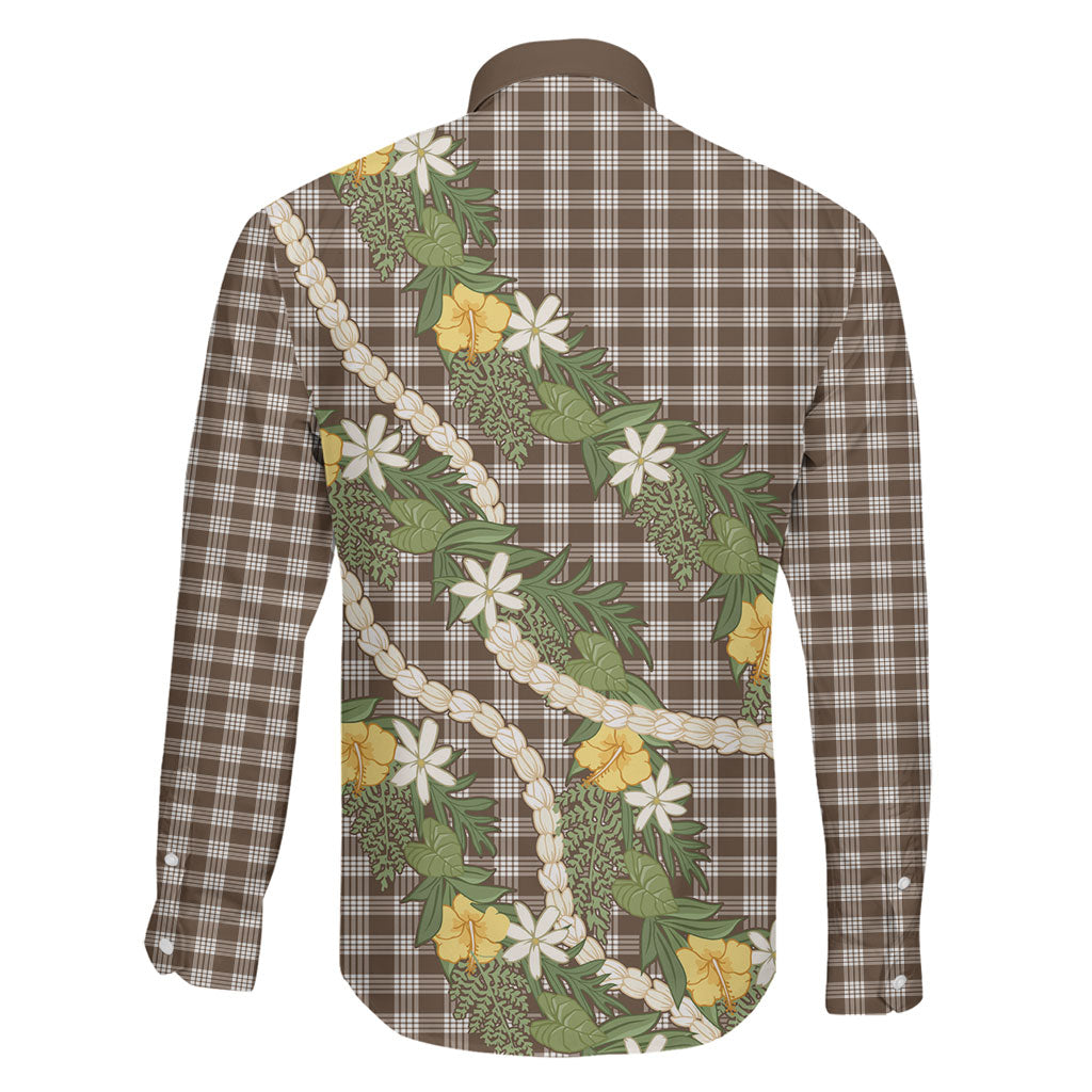 Aloha Puakenikeni Anthurium Pikake Lei Family Matching Summer Maxi Dress and Hawaiian Shirt Chocolate Hawaiian Palaka Pattern