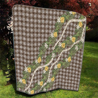 Aloha Puakenikeni Anthurium Pikake Lei Quilt Chocolate Hawaiian Palaka Pattern