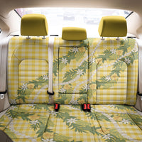 Aloha Puakenikeni Anthurium Pikake Lei Back Car Seat Cover Gold Hawaiian Palaka Pattern