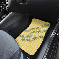 Aloha Puakenikeni Anthurium Pikake Lei Car Mats Gold Hawaiian Palaka Pattern LT9 - Polynesian Pride