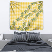 Aloha Puakenikeni Anthurium Pikake Lei Tapestry Gold Hawaiian Palaka Pattern LT9 - Polynesian Pride