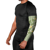 Aloha Puakenikeni Anthurium Pikake Lei Arm Sleeves Green Hawaiian Palaka Pattern