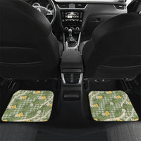 Aloha Puakenikeni Anthurium Pikake Lei Car Mats Green Hawaiian Palaka Pattern LT9 Set 2pcs - Back Green - Polynesian Pride