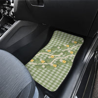 Aloha Puakenikeni Anthurium Pikake Lei Car Mats Green Hawaiian Palaka Pattern LT9 - Polynesian Pride