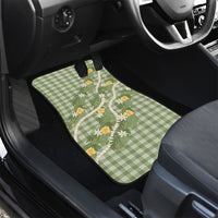 Aloha Puakenikeni Anthurium Pikake Lei Car Mats Green Hawaiian Palaka Pattern LT9 - Polynesian Pride
