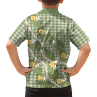 Aloha Puakenikeni Anthurium Pikake Lei Hawaiian Shirt Green Hawaiian Palaka Pattern