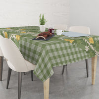 Aloha Puakenikeni Anthurium Pikake Lei Tablecloth Green Hawaiian Palaka Pattern
