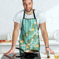 Aloha Puakenikeni Anthurium Pikake Lei Apron Marine Hawaiian Palaka Pattern LT9 - Polynesian Pride