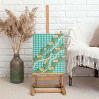 Aloha Puakenikeni Anthurium Pikake Lei Canvas Wall Art Marine Hawaiian Palaka Pattern LT9 - Polynesian Pride
