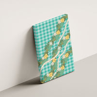 Aloha Puakenikeni Anthurium Pikake Lei Canvas Wall Art Marine Hawaiian Palaka Pattern LT9 - Polynesian Pride