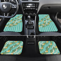 Aloha Puakenikeni Anthurium Pikake Lei Car Mats Marine Hawaiian Palaka Pattern LT9 Set 4pcs Marine - Polynesian Pride