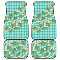 Aloha Puakenikeni Anthurium Pikake Lei Car Mats Marine Hawaiian Palaka Pattern LT9 - Polynesian Pride