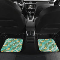 Aloha Puakenikeni Anthurium Pikake Lei Car Mats Marine Hawaiian Palaka Pattern LT9 Set 2pcs - Back Marine - Polynesian Pride