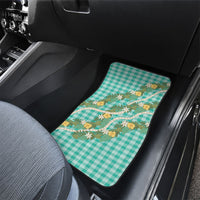 Aloha Puakenikeni Anthurium Pikake Lei Car Mats Marine Hawaiian Palaka Pattern LT9 - Polynesian Pride