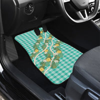 Aloha Puakenikeni Anthurium Pikake Lei Car Mats Marine Hawaiian Palaka Pattern LT9 - Polynesian Pride