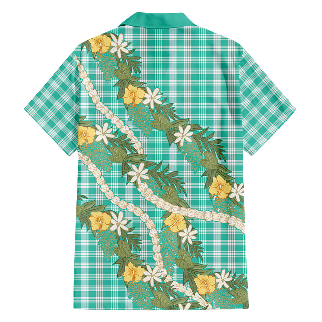 Aloha Puakenikeni Anthurium Pikake Lei Family Matching Mermaid Dress and Hawaiian Shirt Marine Hawaiian Palaka Pattern