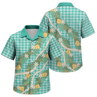 Aloha Puakenikeni Anthurium Pikake Lei Family Matching Summer Maxi Dress and Hawaiian Shirt Marine Hawaiian Palaka Pattern LT9 Son's Shirt Marine - Polynesian Pride