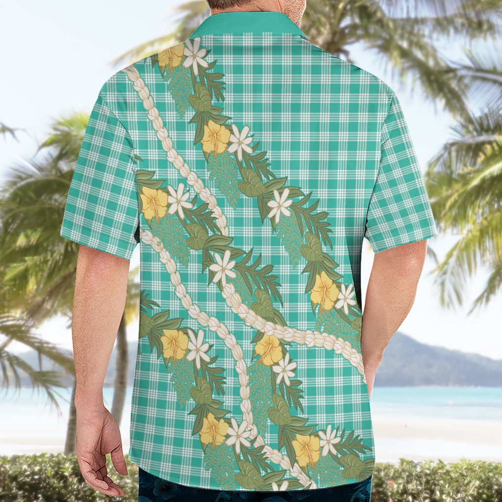 Aloha Puakenikeni Anthurium Pikake Lei Hawaiian Shirt Marine Hawaiian Palaka Pattern