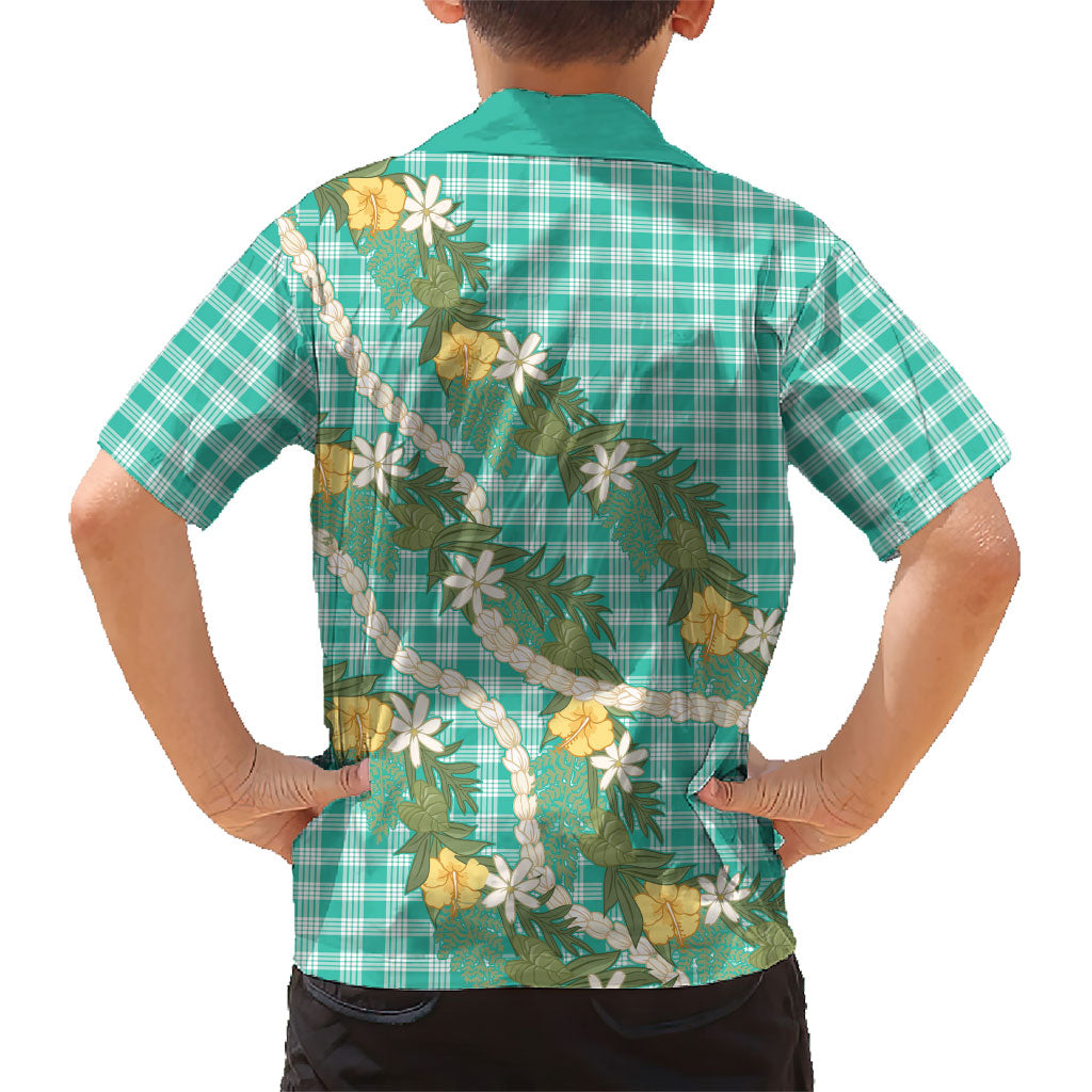 Aloha Puakenikeni Anthurium Pikake Lei Hawaiian Shirt Marine Hawaiian Palaka Pattern