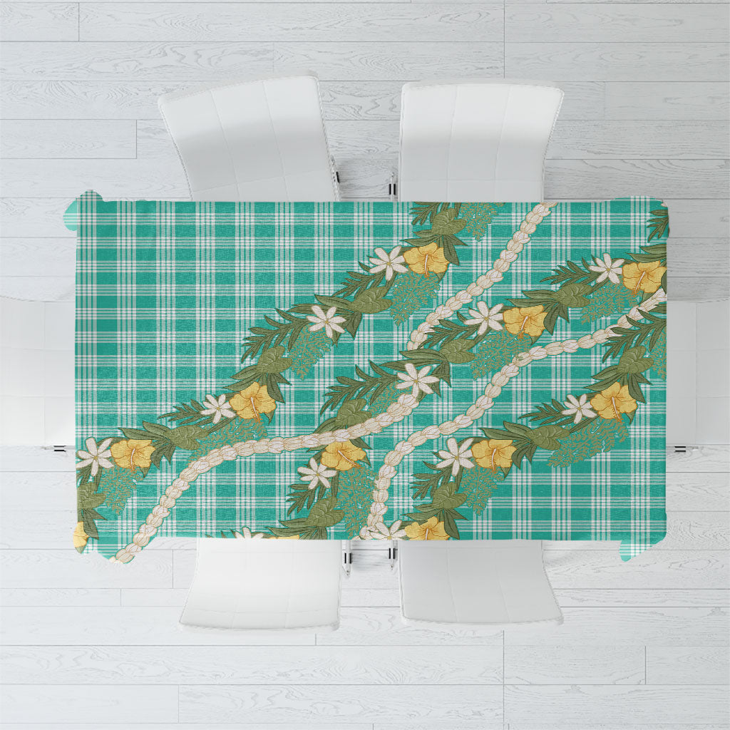 Aloha Puakenikeni Anthurium Pikake Lei Tablecloth Marine Hawaiian Palaka Pattern