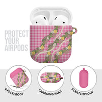 Aloha Puakenikeni Anthurium Pikake Lei AirPods Case Tropical Pink Hawaiian Palaka Pattern