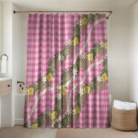 Aloha Puakenikeni Anthurium Pikake Lei Bathroom Set Tropical Pink Hawaiian Palaka Pattern LT9 Shower Curtain Only Pink - Polynesian Pride