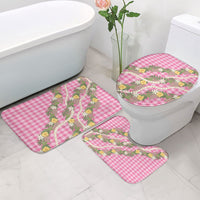 Aloha Puakenikeni Anthurium Pikake Lei Bathroom Set Tropical Pink Hawaiian Palaka Pattern LT9 - Polynesian Pride