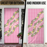 Aloha Puakenikeni Anthurium Pikake Lei Door Cover Tropical Pink Hawaiian Palaka Pattern LT9 - Polynesian Pride