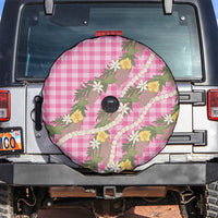 Aloha Puakenikeni Anthurium Pikake Lei Spare Tire Cover Tropical Pink Hawaiian Palaka Pattern LT9 Pink - Polynesian Pride