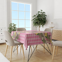 Aloha Puakenikeni Anthurium Pikake Lei Tablecloth Tropical Pink Hawaiian Palaka Pattern