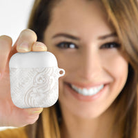 Hawaii Plumeria Lokelani Pikake Lei AirPods Case Sandy Beige Polynesian Tattoo