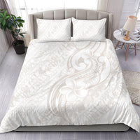 Hawaii Plumeria Lokelani Pikake Lei Bedding Set Sandy Beige Polynesian Tattoo