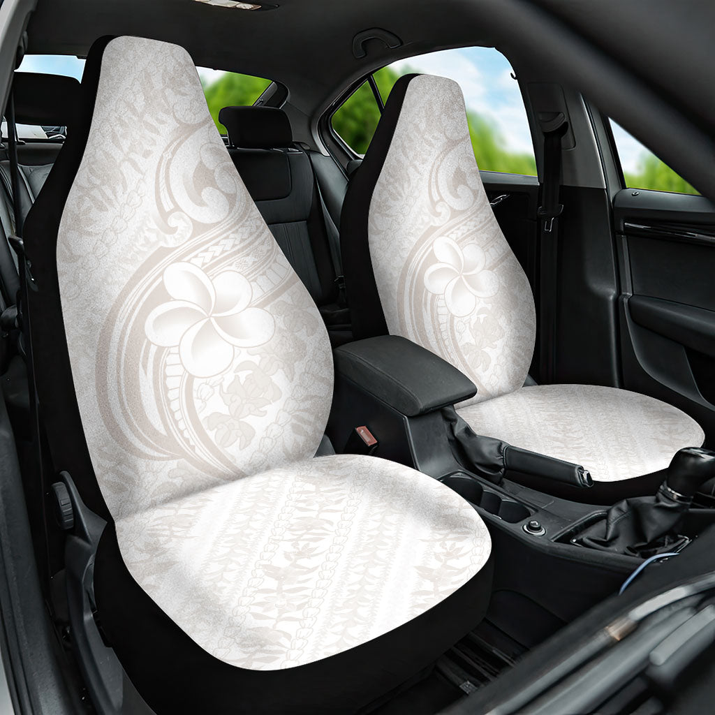 Hawaii Plumeria Lokelani Pikake Lei Car Seat Cover Sandy Beige Polynesian Tattoo