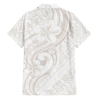 Hawaii Plumeria Lokelani Pikake Lei Family Matching Summer Maxi Dress and Hawaiian Shirt Sandy Beige Polynesian Tattoo