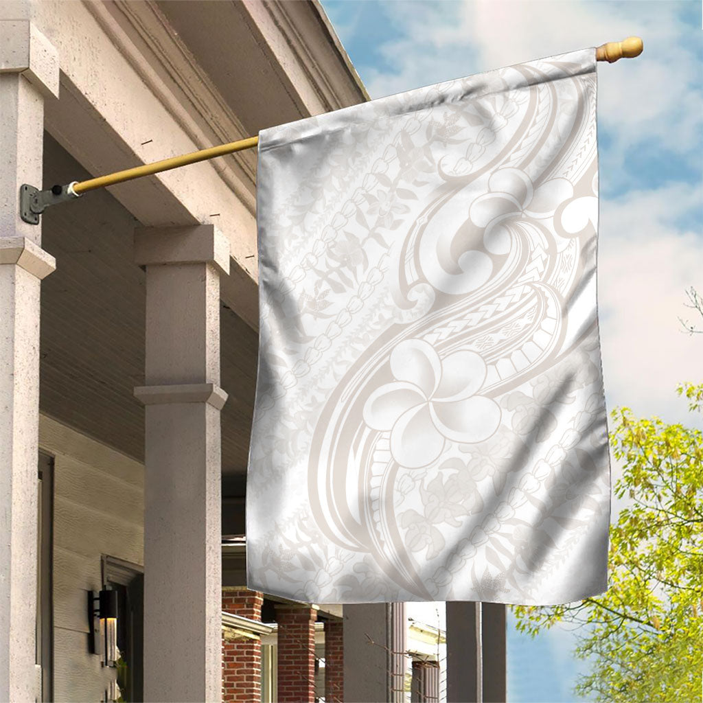 Hawaii Plumeria Lokelani Pikake Lei Garden Flag Sandy Beige Polynesian Tattoo LT9 House Flag Beige - Polynesian Pride