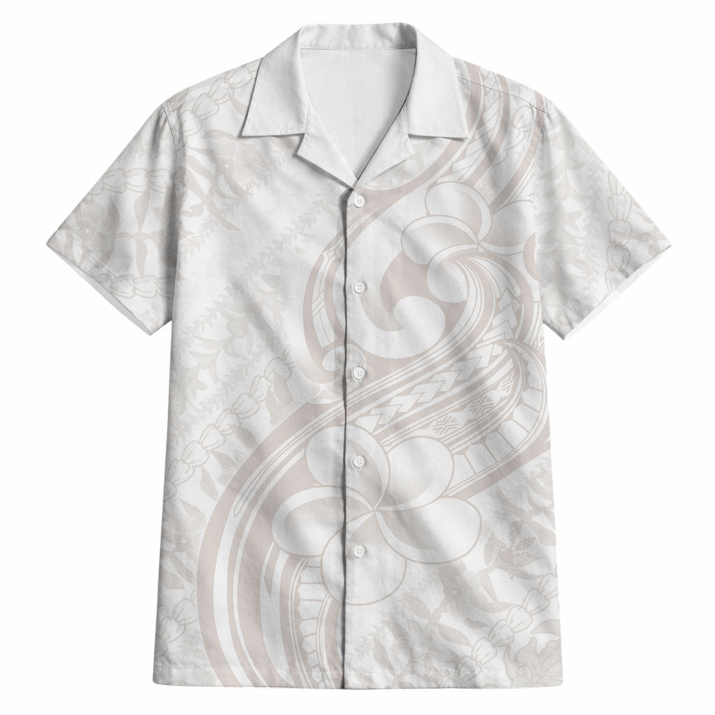 Hawaii Plumeria Lokelani Pikake Lei Hawaiian Shirt Sandy Beige Polynesian Tattoo LT9 Beige - Polynesian Pride