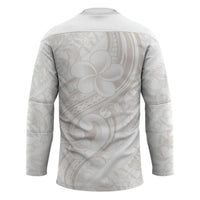 Hawaii Plumeria Lokelani Pikake Lei Hockey Jersey Sandy Beige Polynesian Tattoo