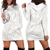 Hawaii Plumeria Lokelani Pikake Lei Hoodie Dress Sandy Beige Polynesian Tattoo