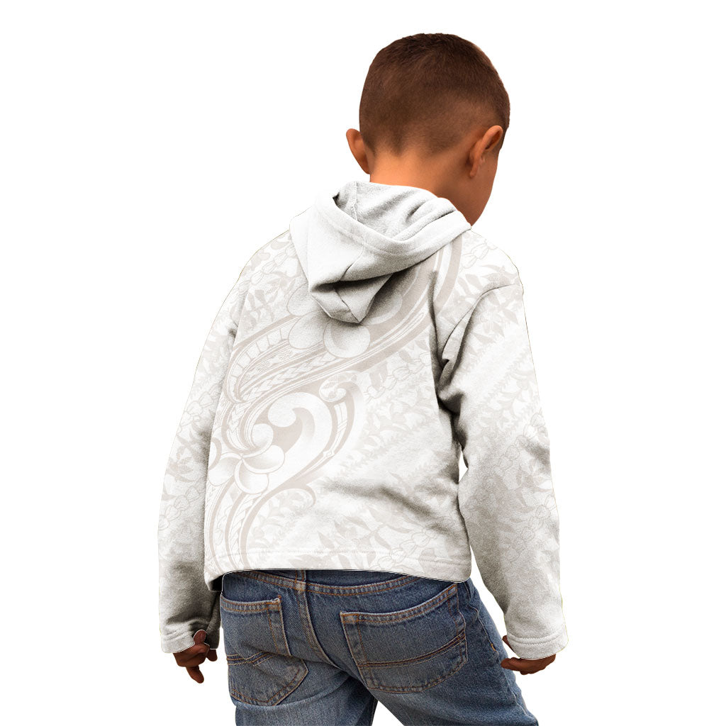 Hawaii Plumeria Lokelani Pikake Lei Kid Hoodie Sandy Beige Polynesian Tattoo LT9 - Polynesian Pride