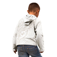 Hawaii Plumeria Lokelani Pikake Lei Kid Hoodie Sandy Beige Polynesian Tattoo LT9 - Polynesian Pride