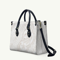 Hawaii Plumeria Lokelani Pikake Lei Leather Bag Sandy Beige Polynesian Tattoo