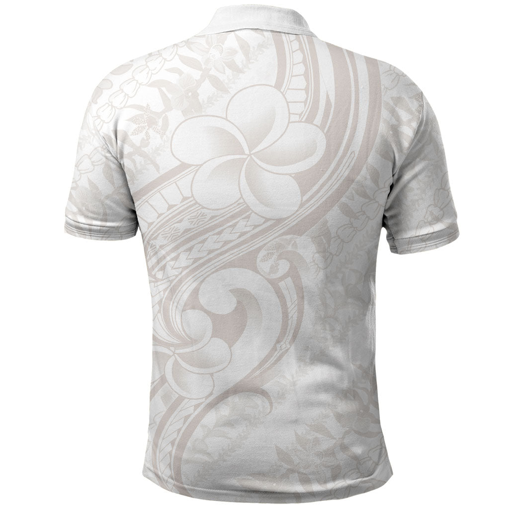 Hawaii Plumeria Lokelani Pikake Lei Polo Shirt Sandy Beige Polynesian Tattoo LT9 - Polynesian Pride